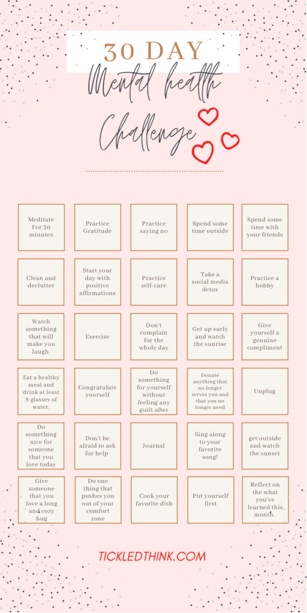 30-Day Mental Health Challenge - Tickled Think